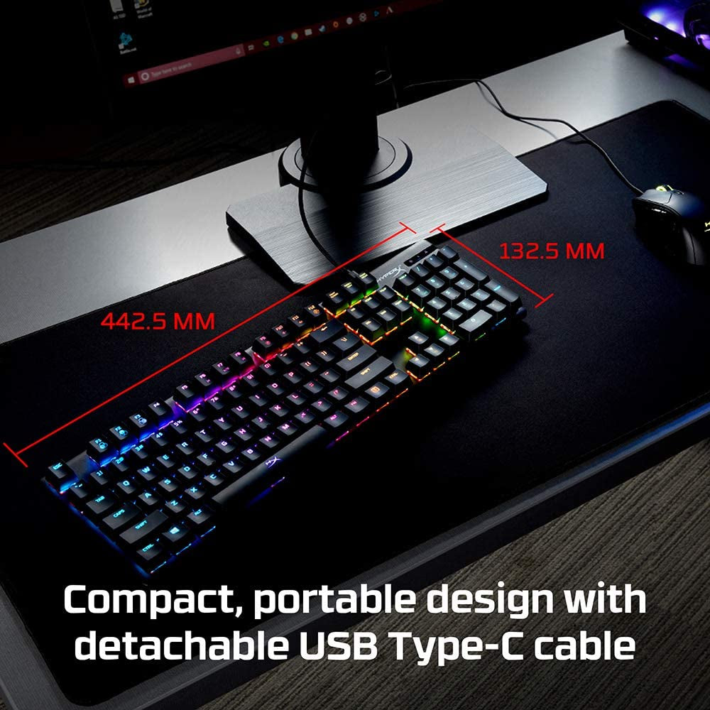 Alloy Origins Mechanical Gaming Keyboard with Software-Controlled Lighting, Macro Customization, Compact Design, RGB LED Backlighting, Linear Red Switch (Black)