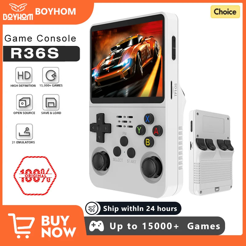 R36S Retro Handheld Gaming Console – 3.5” IPS Linux Portable Emulator System with 64GB/128GB Storage